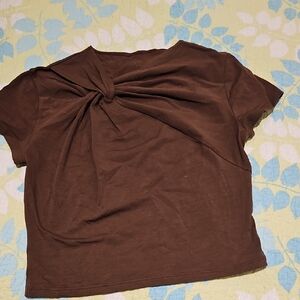 Brown Knotted Women's Top
